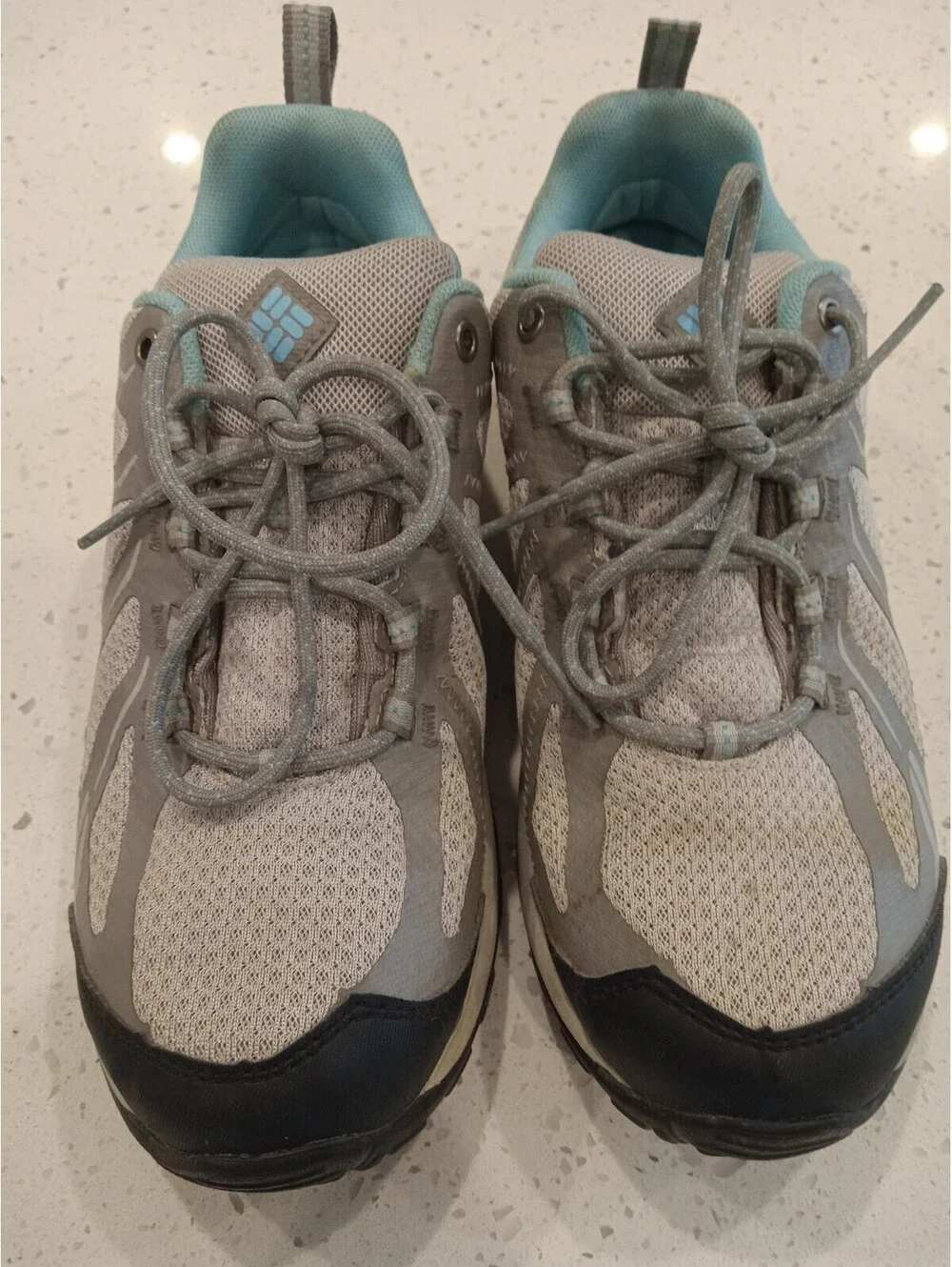 Columbia Grove Heights Low OutDry Hiking Shoes Womens 7.5 Gray Light Blue